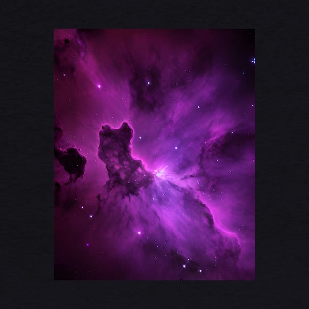 Bright Purple Nebula Space & Stars by VersoDigitalDesign